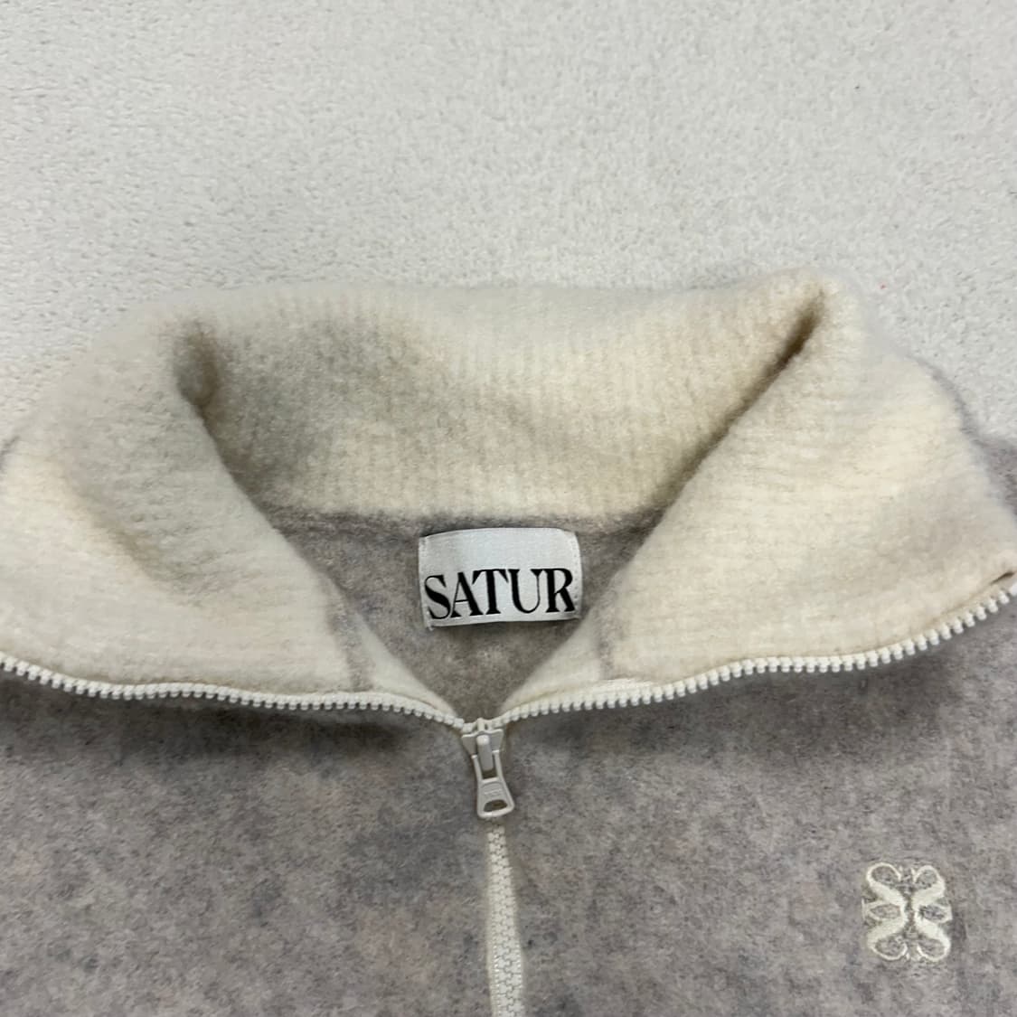 Satur Oatmeal Mohair Half-zip Knit 상품이미지6