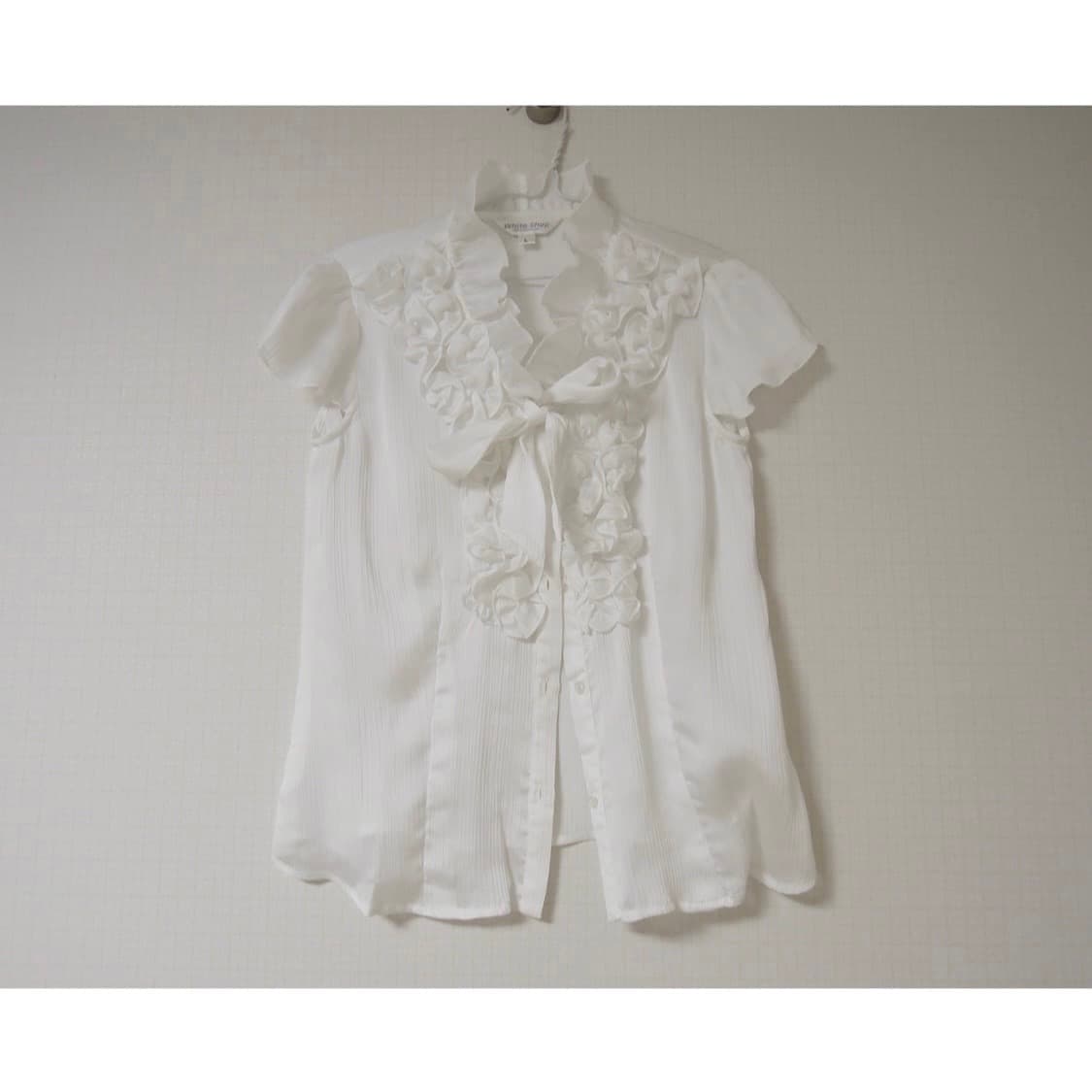 히메갸루 긱시크 모리 페어리 프릴 리본 블라우스 탑 일본 빈티지 상품이미지1