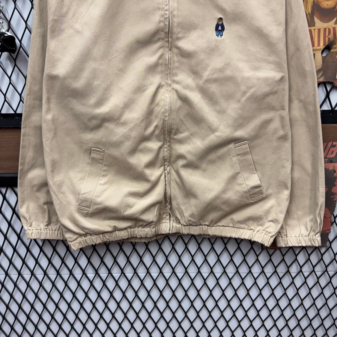 후아유 골든베어 해링턴 코튼 자켓 전면 로고 포인트 베이지 상품이미지4