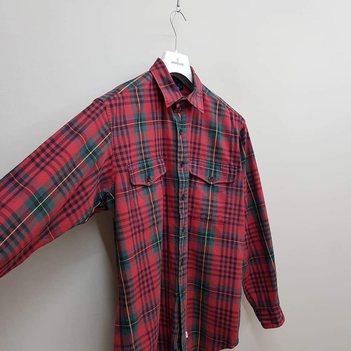 폴로 랄프로렌 레드 타탄 체크 플란넬 셔츠 M사이즈 상품이미지3