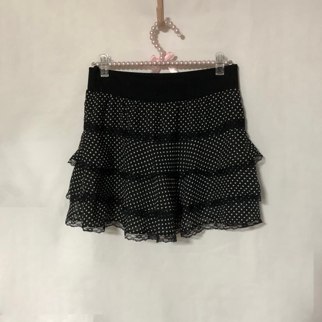 레이스 도트 스커트 블랙 상품이미지9