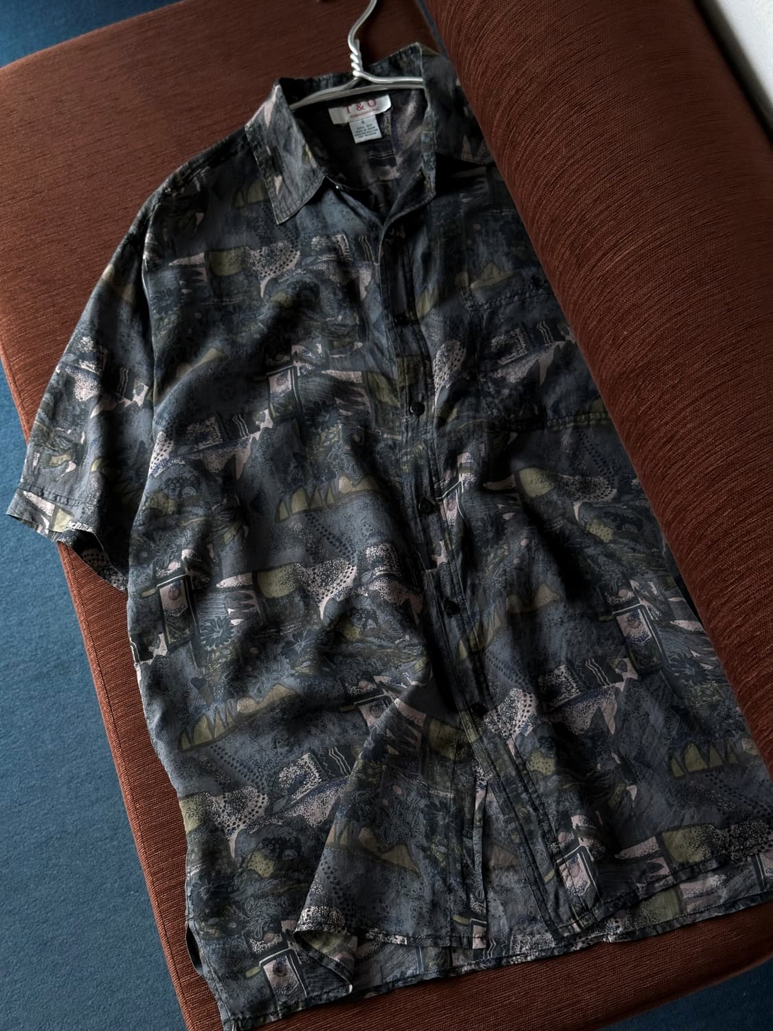 100% silk design patterned blouse shirt 상품이미지4