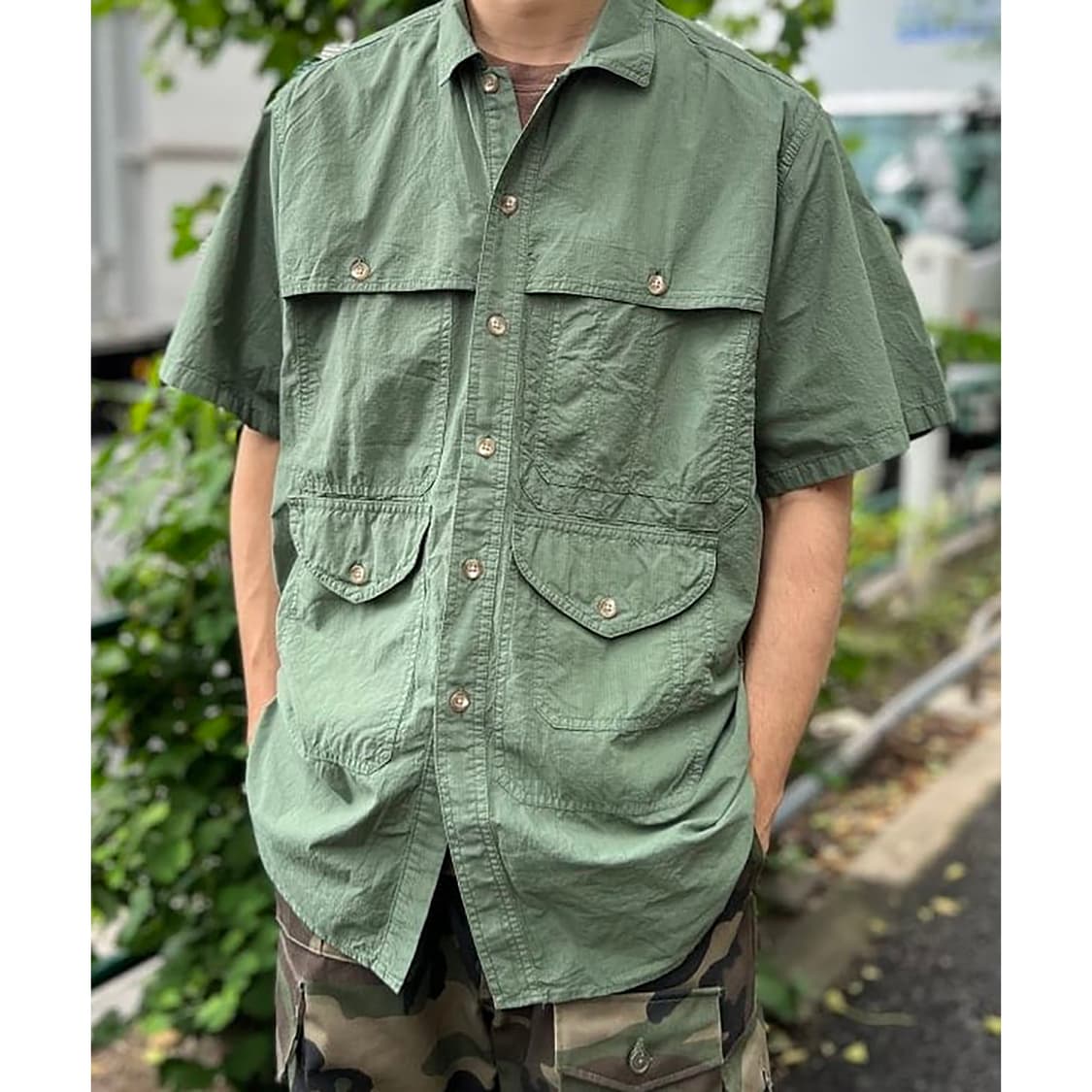 [115] 빔즈플러스 2022SS 코튼 립스탑 어드벤쳐 셔츠  상품이미지10