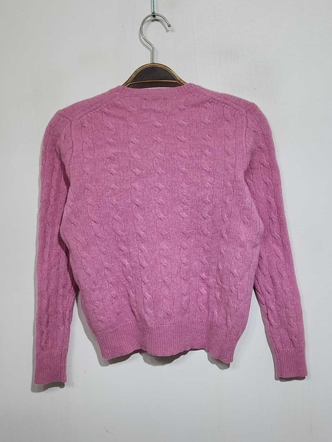 (S) 랄프로렌 폴로 꽈배기 니트 핑크 울 캐시미어 케이블 스웨터  상품이미지6