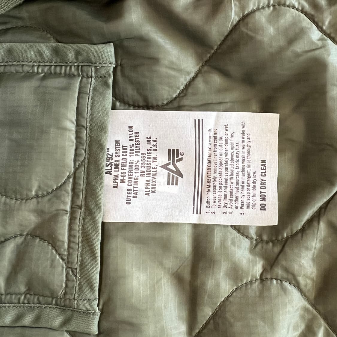 빈티지 00s CDG Alpha Industries 퀼팅 라이너 자켓 상품이미지9