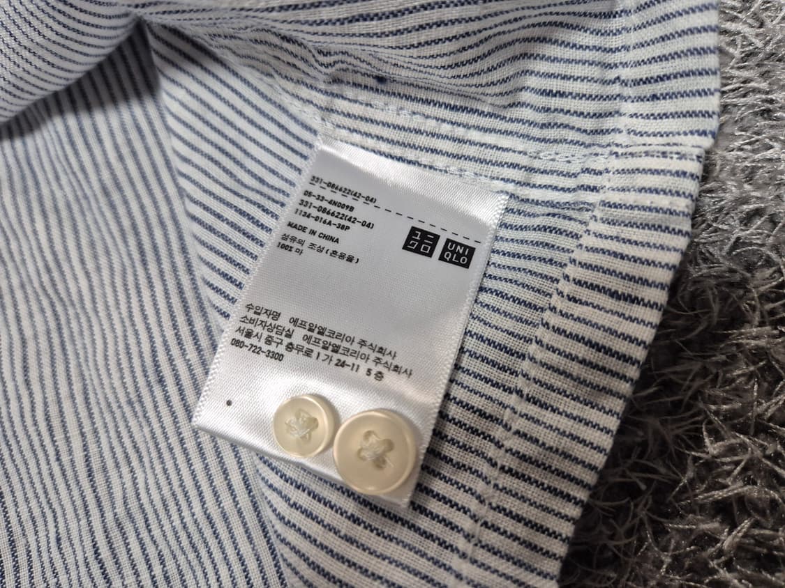 유니클로 여성 스트라이프 린넨 셔츠 M 상품이미지8