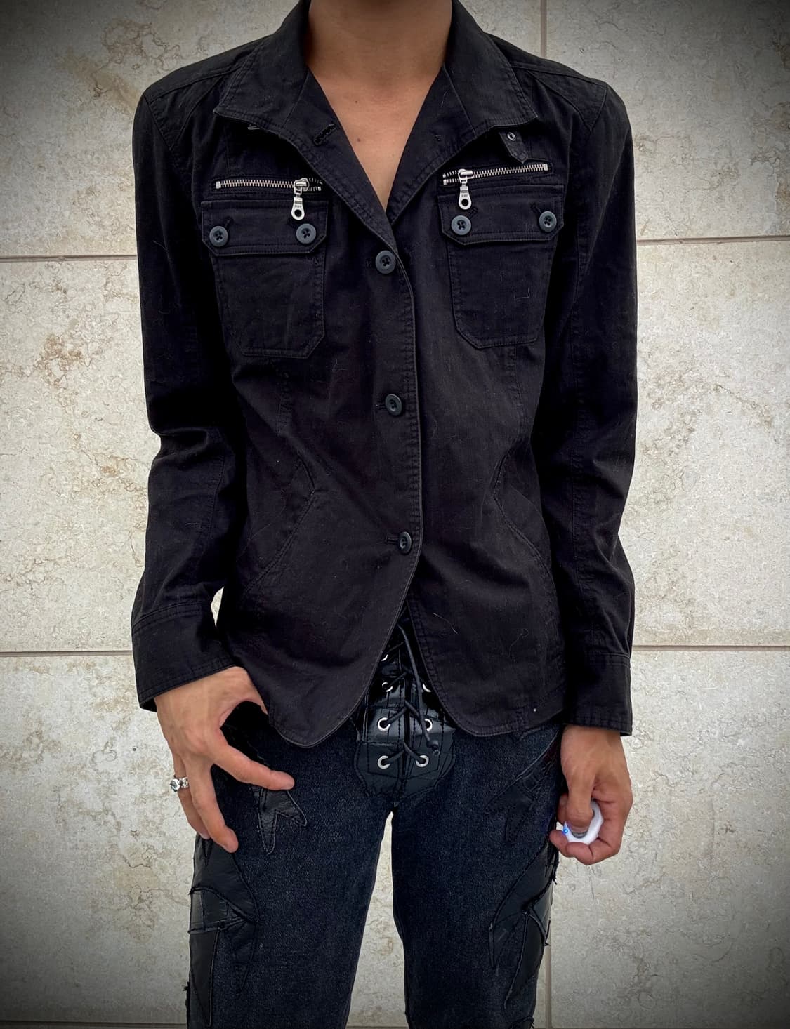 “Rattletrap”Chic Mood Black Neck buckle& 상품이미지1