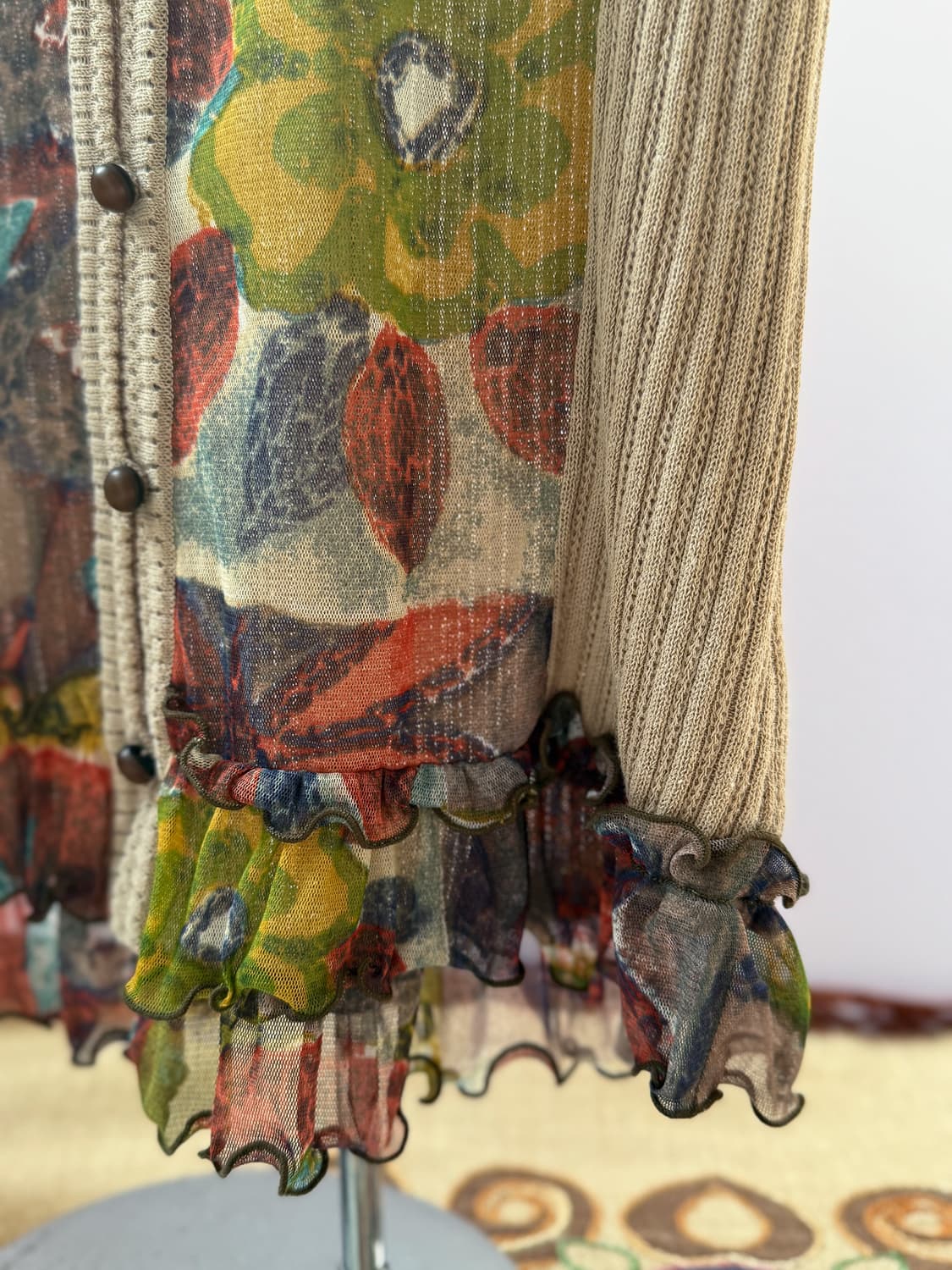 Floral See-through Button Knit Vest 0242 상품이미지4