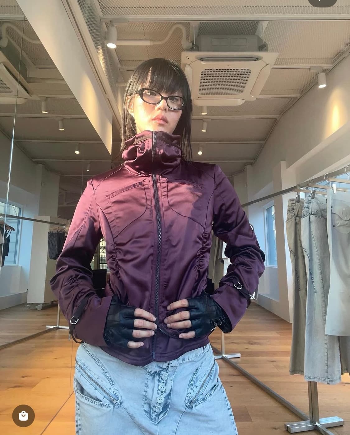 미스치프 MOTO ZIP JACKET_버건디 (S) 상품이미지1
