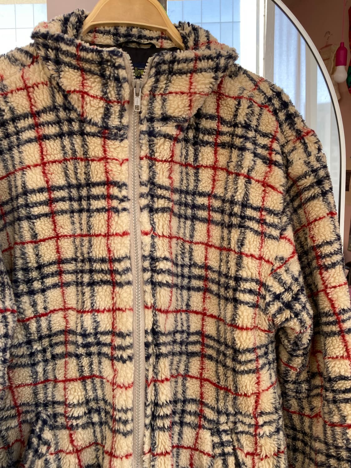 빈티지 체크 뽀글이 후리스 상품이미지3