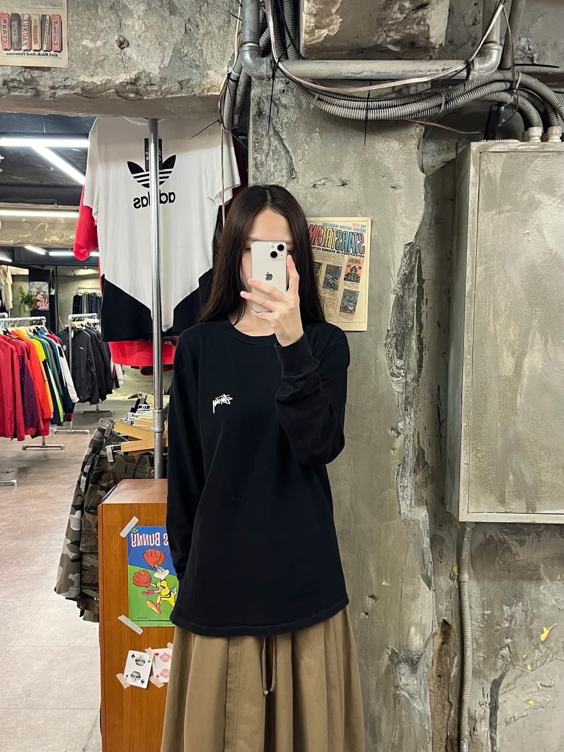 스투시 제스터 그래픽 롱슬리브리스 긴팔티 블랙 M #csz1403 상품이미지2