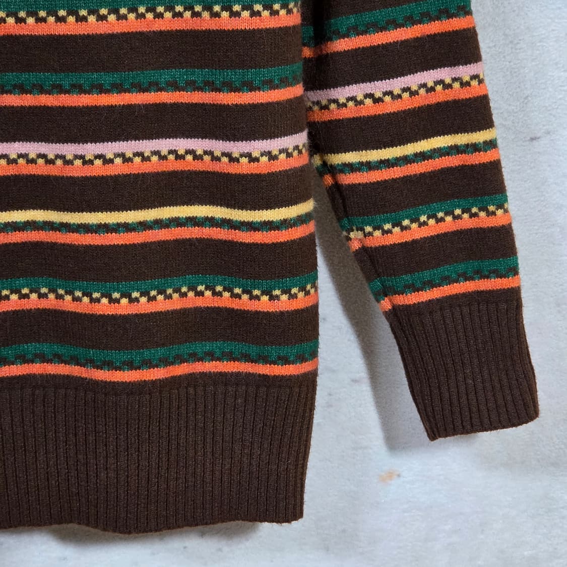 빈티지 브라운 오렌지 노르딕 패턴 니트 상품이미지6