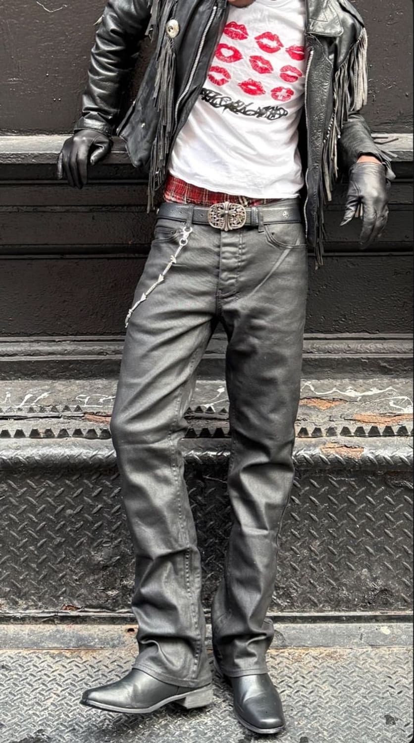 1990s 웨스턴 프린지 레더자켓 상품이미지1