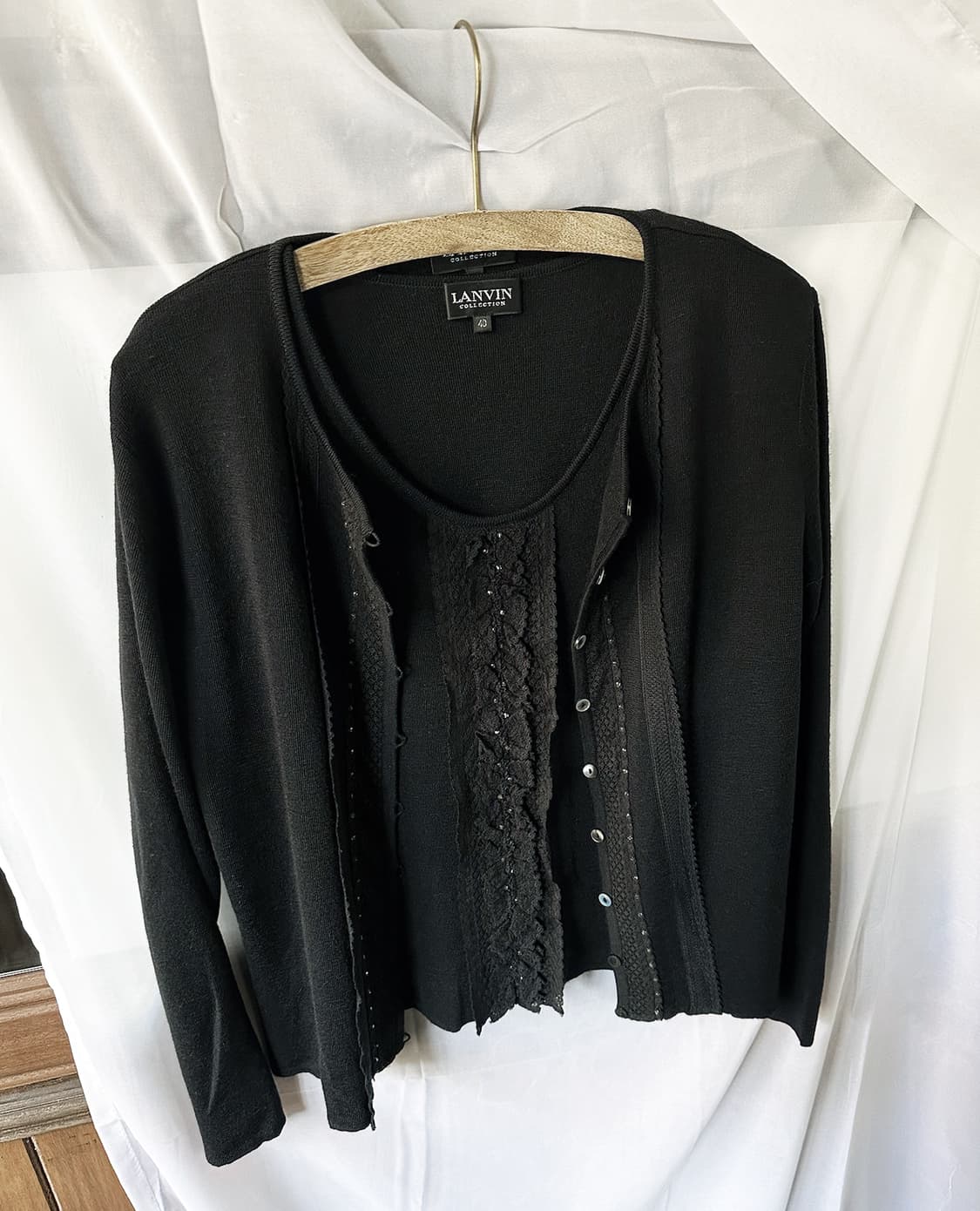 LANVIN lace knit cardigan sleeveless set 상품이미지1