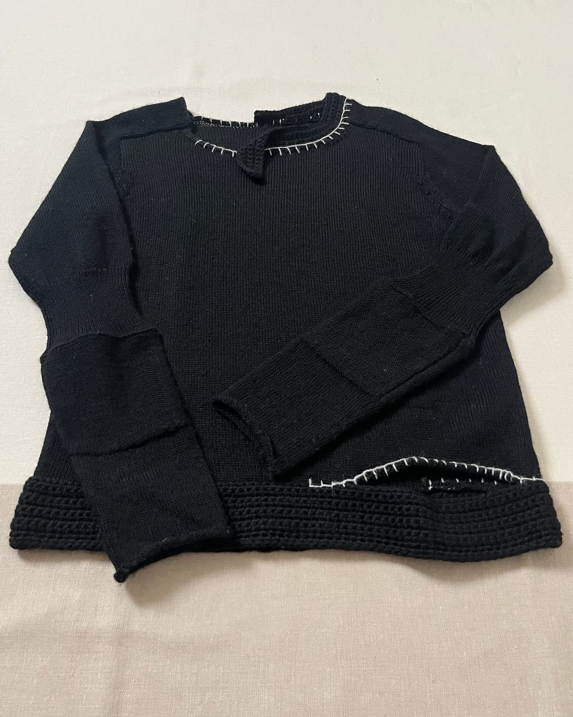 요지야마모토 핸드스티치 비대칭 절개 니트 yohji yamamoto 상품이미지3