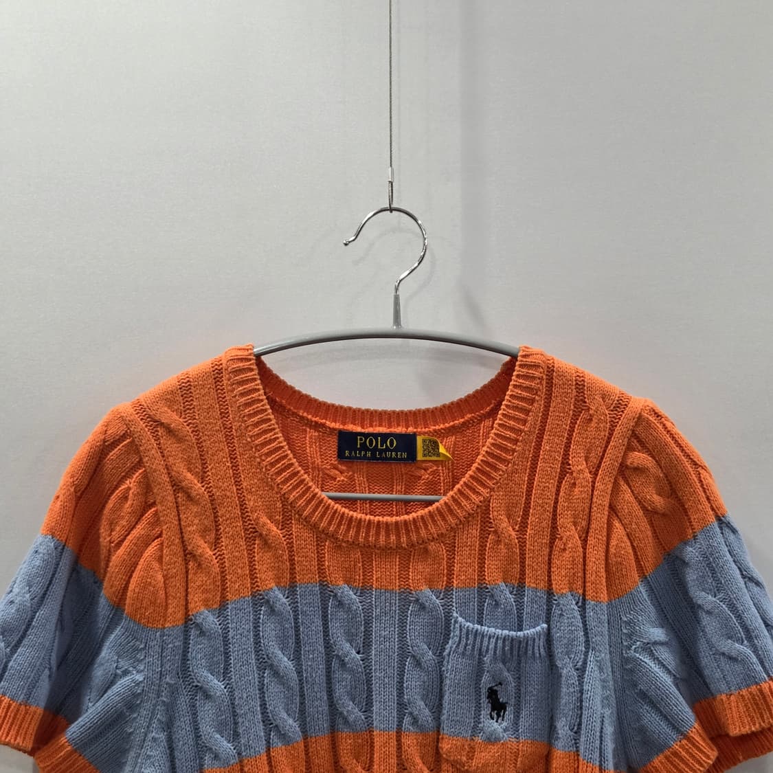 폴로랄프로렌 스타일 우먼 스트라이프 케이블 반팔니트  상품이미지2