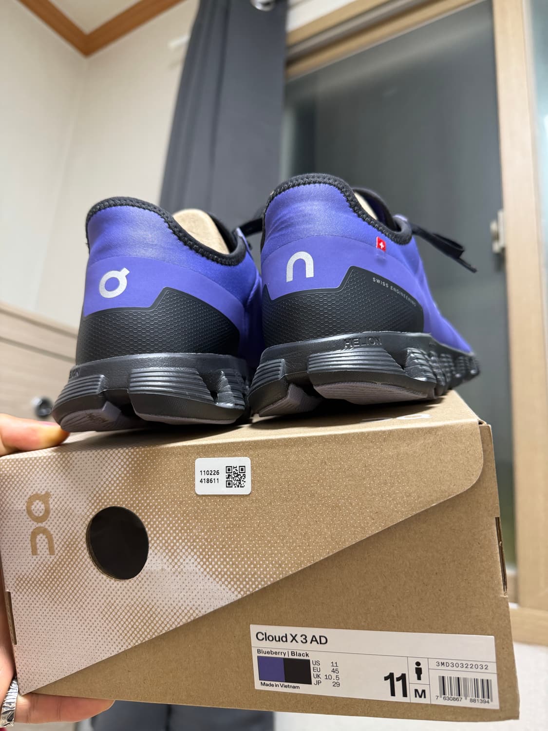 (판매글) 온 러닝 클라우드 X 3 AD 블루베리 45(290) 상품이미지2