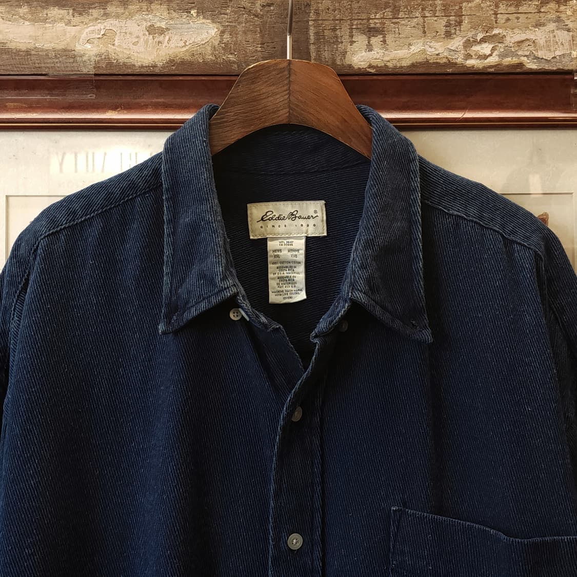 00s 에디바우어 데님셔츠 헤비코튼 인디고 데님 워크셔츠 빅사이즈 xxl 상품이미지4