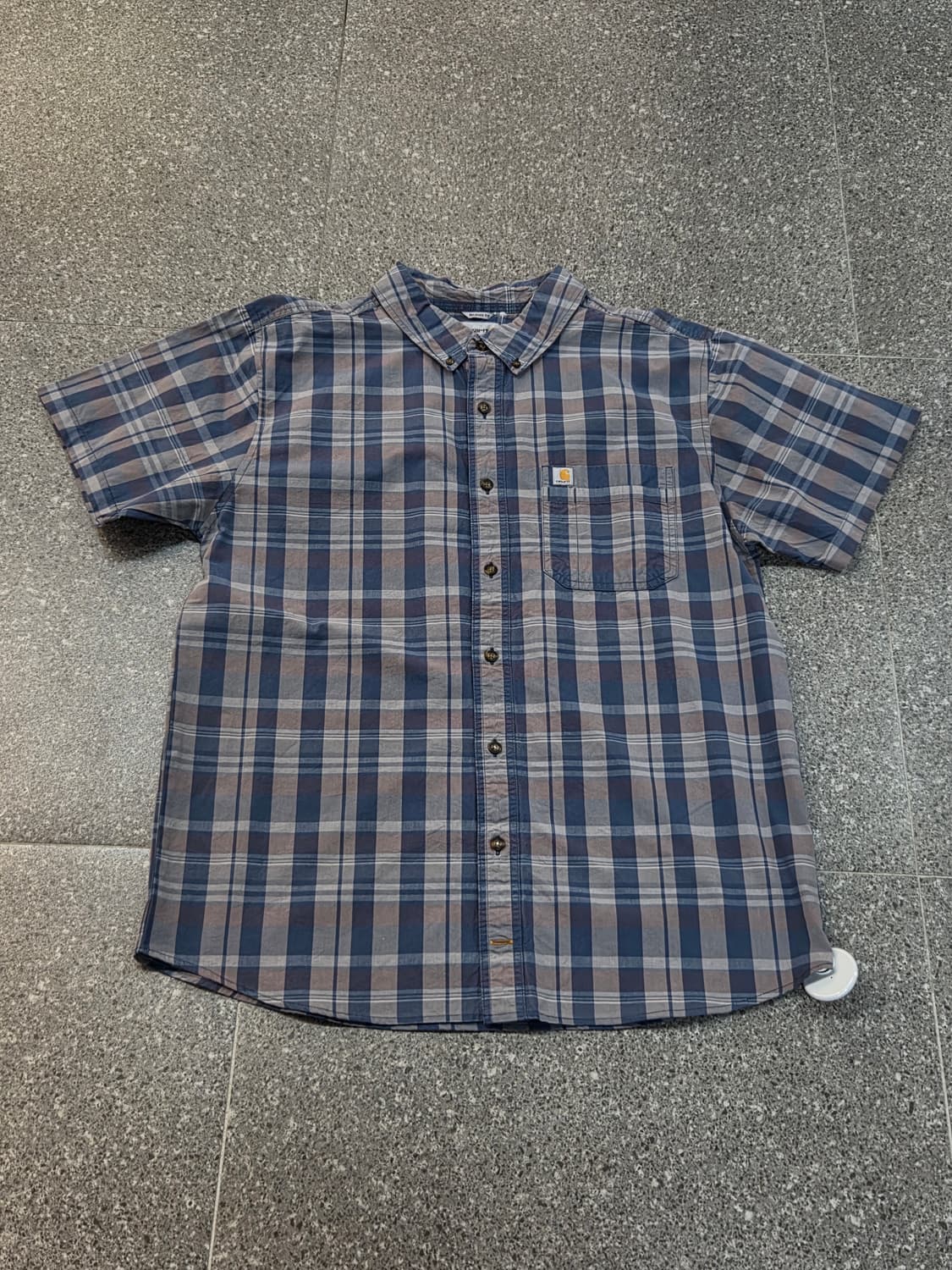 칼하트 블루그레이 체크반팔셔츠 상품이미지4