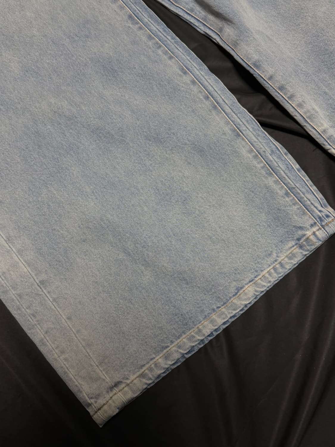 베트멍 로고 자수 배기진 블루 데님팬츠 상품이미지3