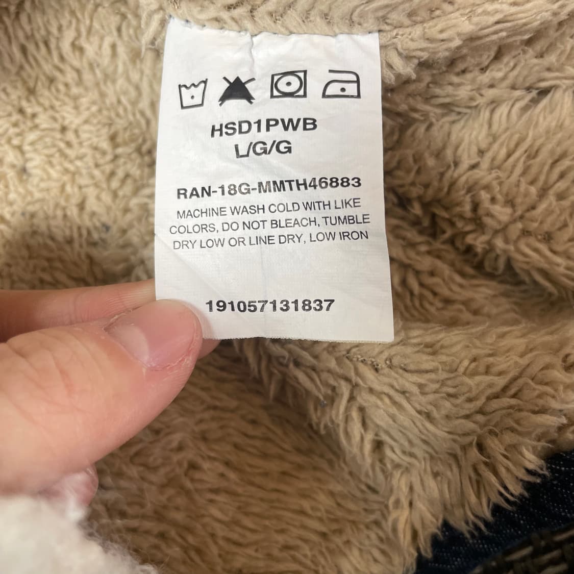 Wrangler 랭글러 플란넬 데님 양털 자켓 L 상품이미지5