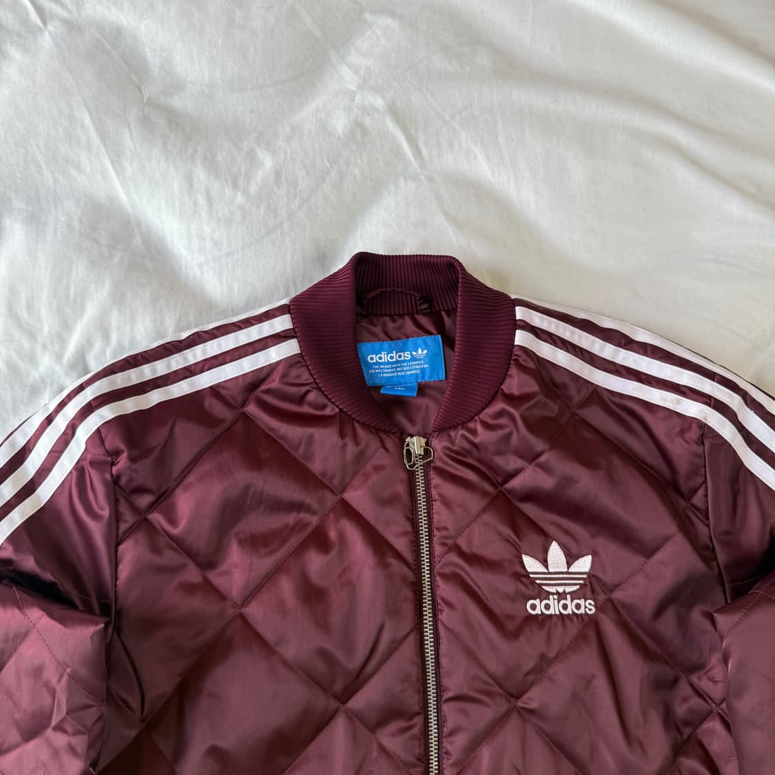 아디다스 버건디 퀼팅 자켓 S 상품이미지2