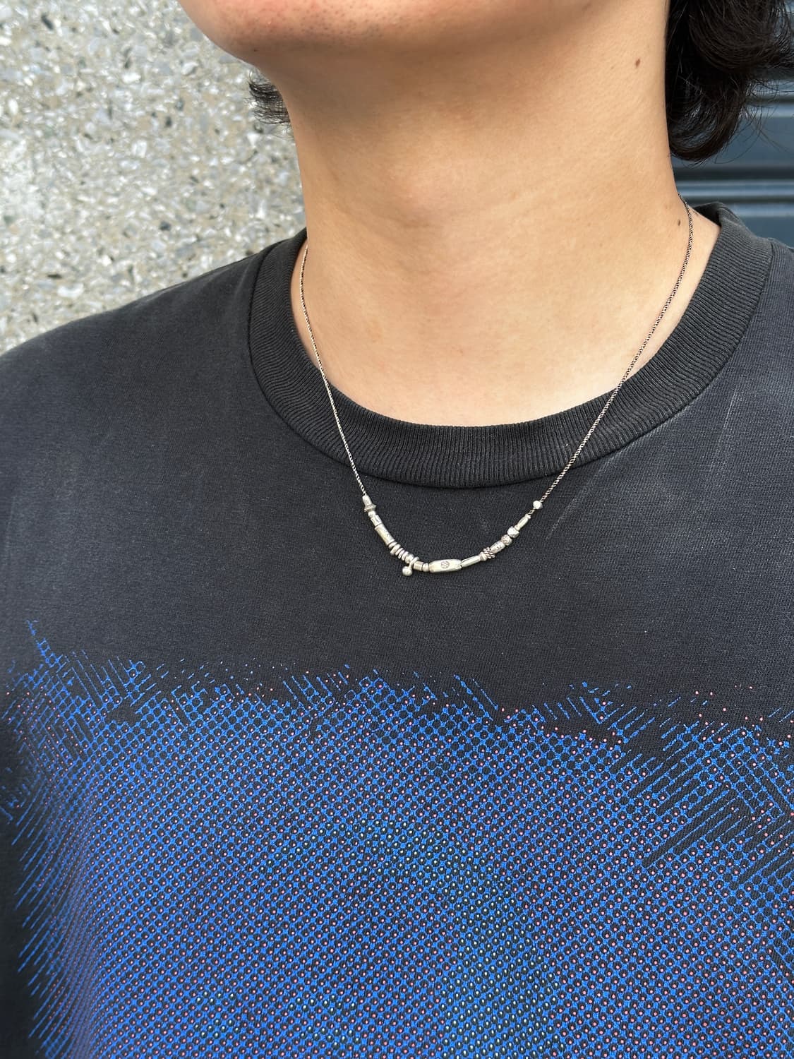 Musta karensilver mix necklace 상품이미지6