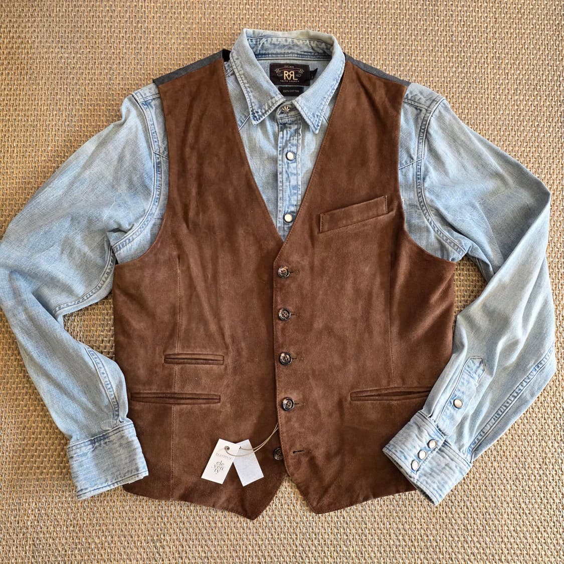 Eleventy 일레븐티 이탈리안 최고급 스웨이드 가죽 웨이스트 코트 베 상품이미지4