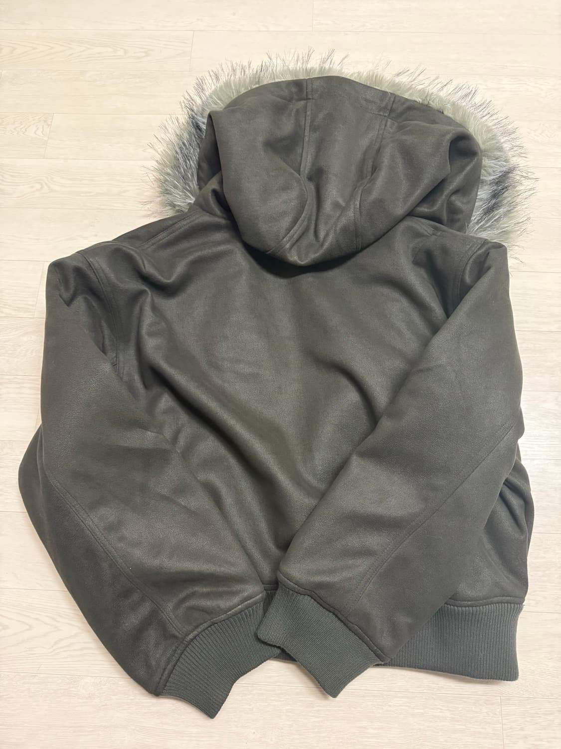 자라 페이크 스웨이드 퍼 패딩 자켓 m 상품이미지3