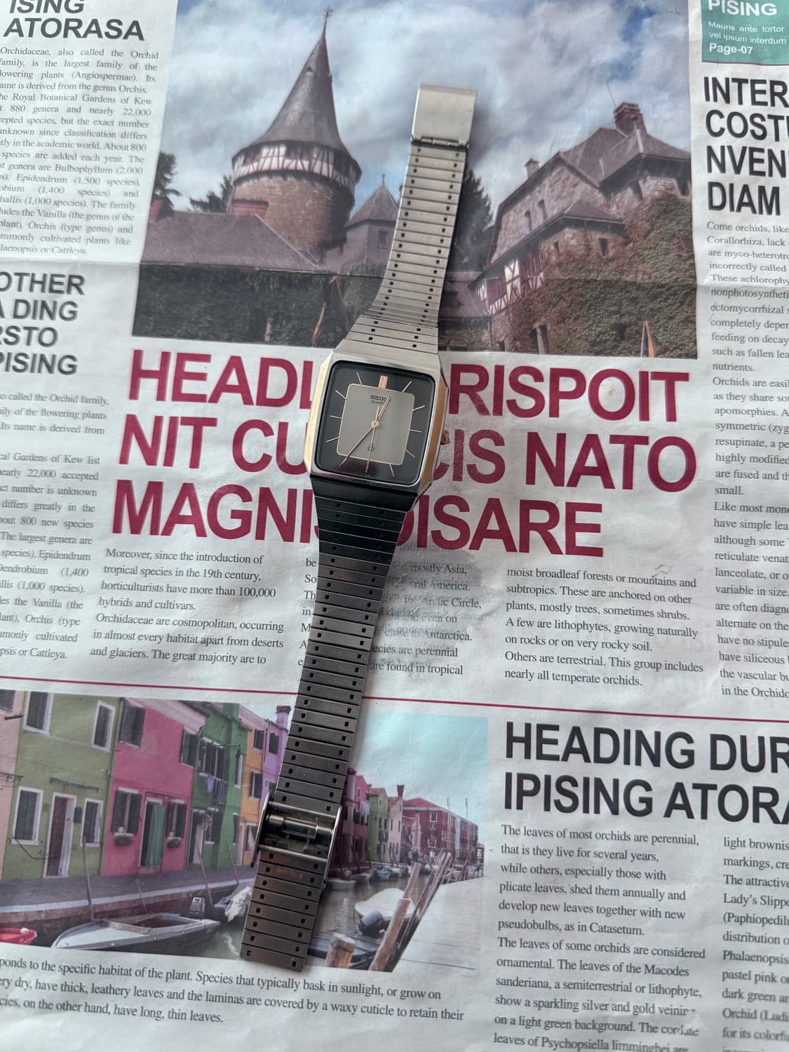 세이코 Seiko 쿼츠 스퀘어 투톤 다이얼 상품이미지2