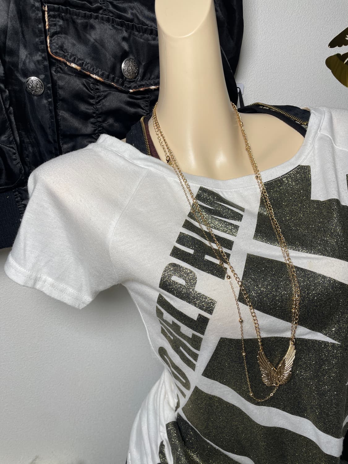 빈티지 갸루 펑크 레이어드 반팔 티셔츠 상품이미지3