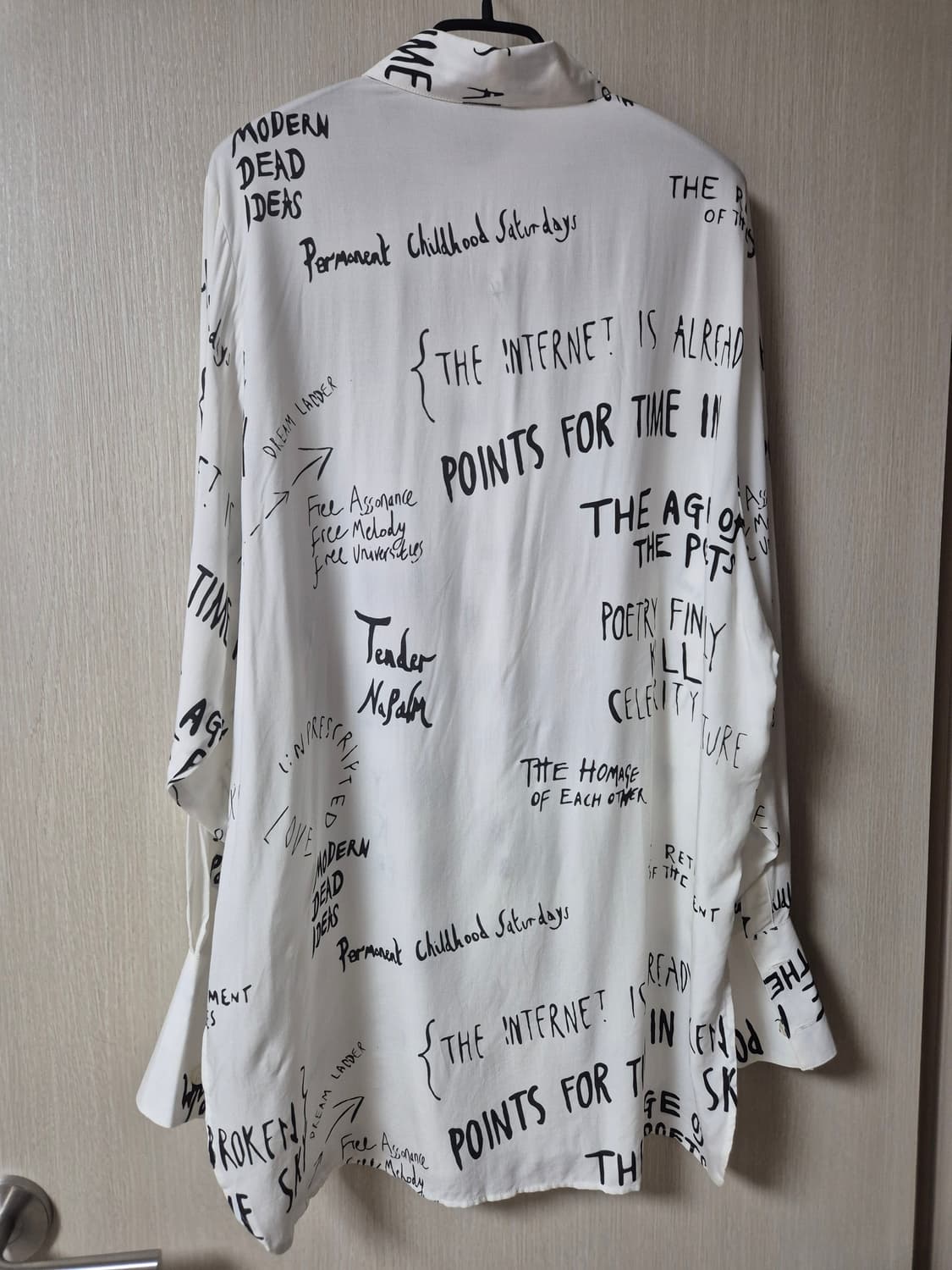 EACH X OTHER 이치아더 프린트 셔츠 화이트 스몰 블라우스 상품이미지2