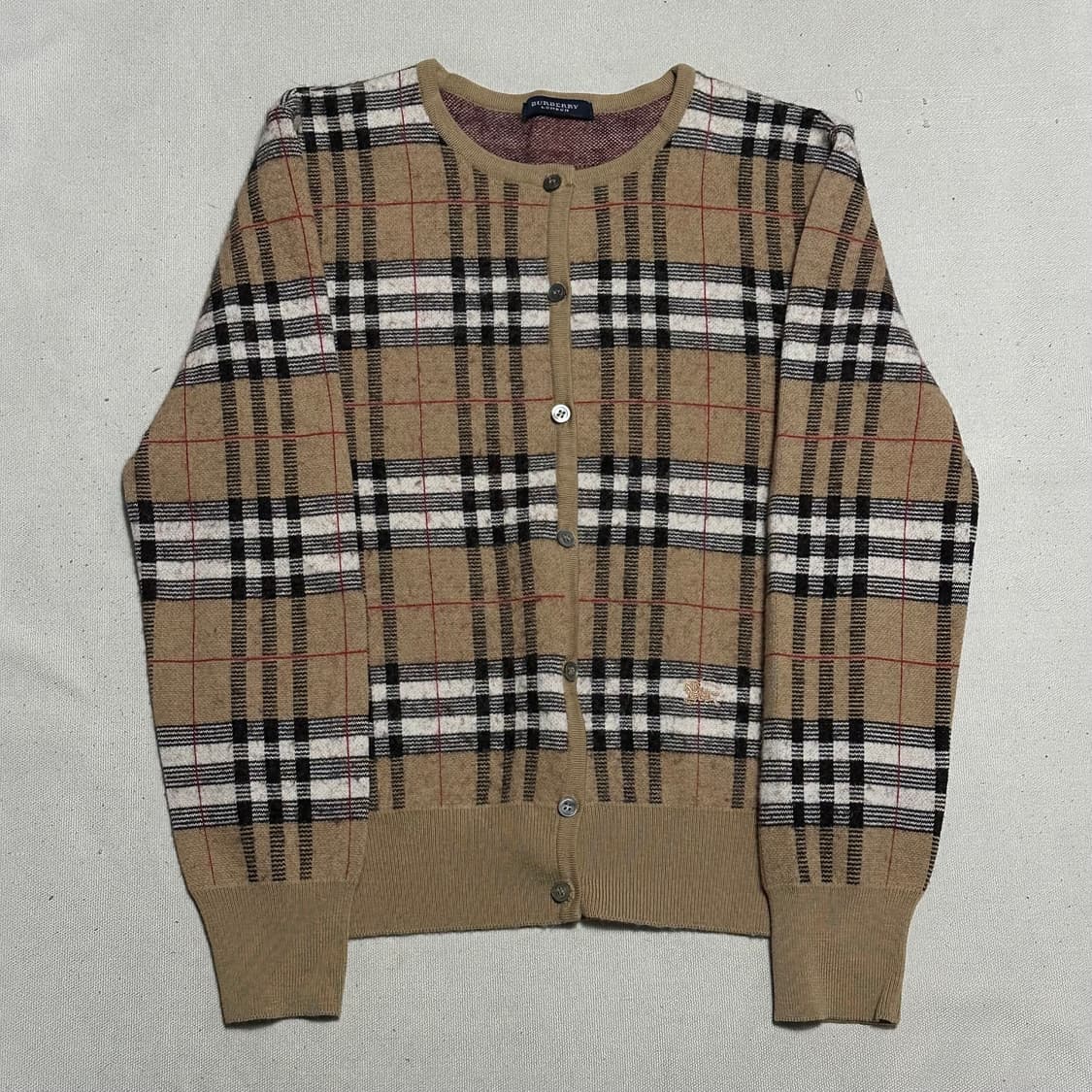 S 버버리 노바체크 여성용 라운드넥 가디건 상품이미지2