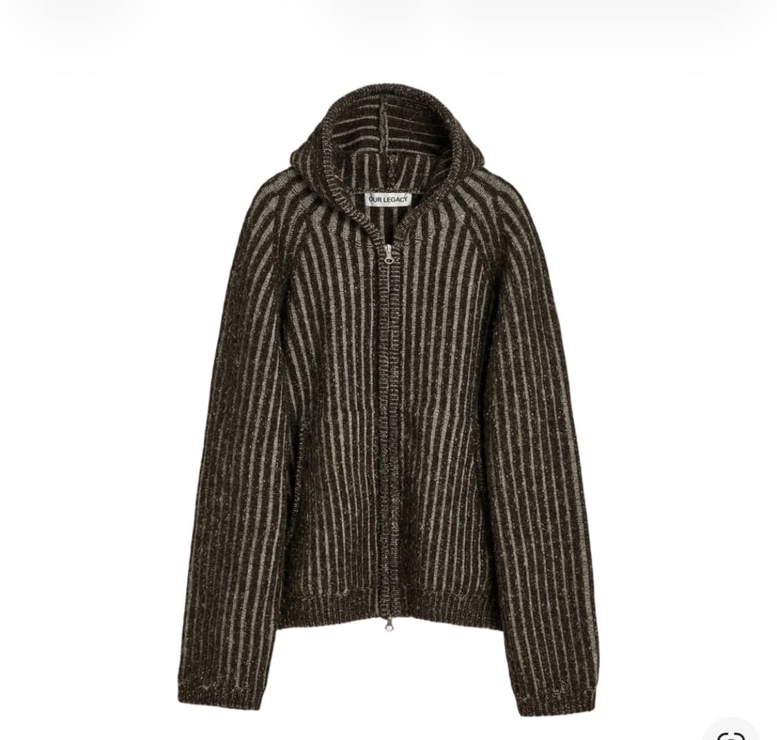 (48) 아워레가시 25fw 레벨 후드 바니제 브라운 니트 집업 상품이미지1