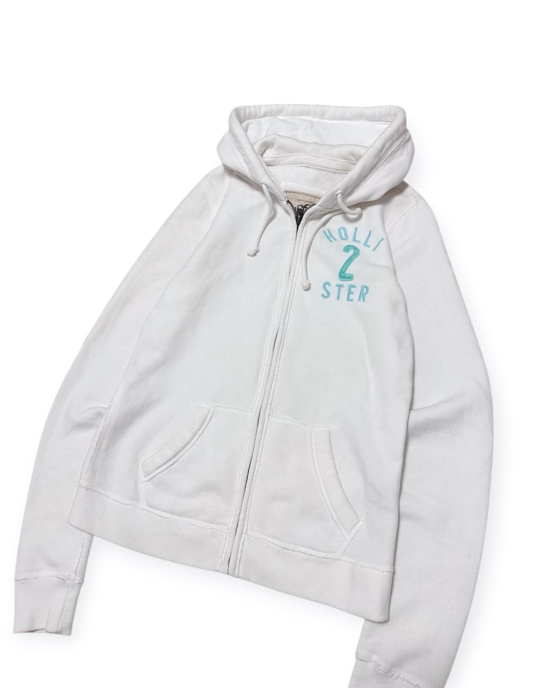 홀리스터 y2k 흰색 후드집업 상품이미지3