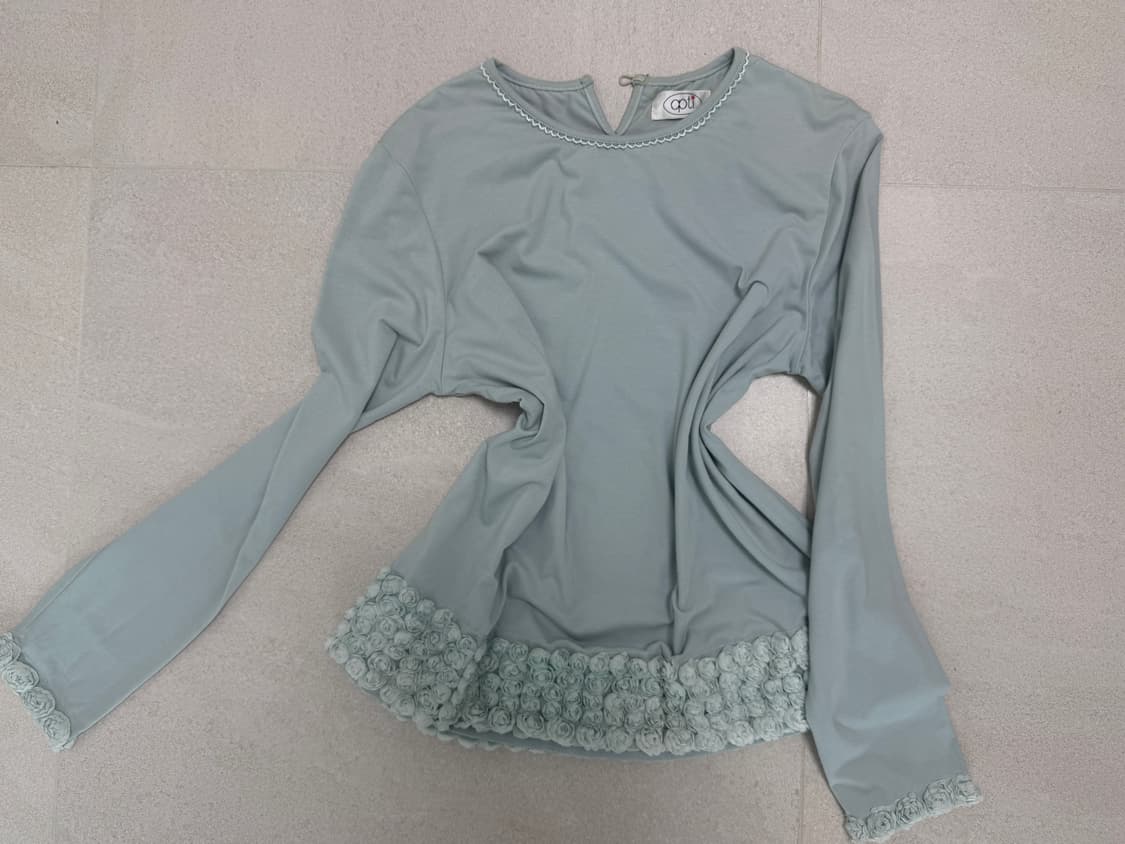 mint floral T 민트 카멜리아 레이스 티 플라워 상품이미지1