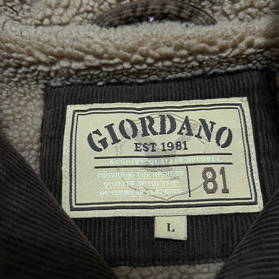 지오다노 코듀로이 양털안감 라쿤퍼 후드 파카 [브라운] L/100 상품이미지4