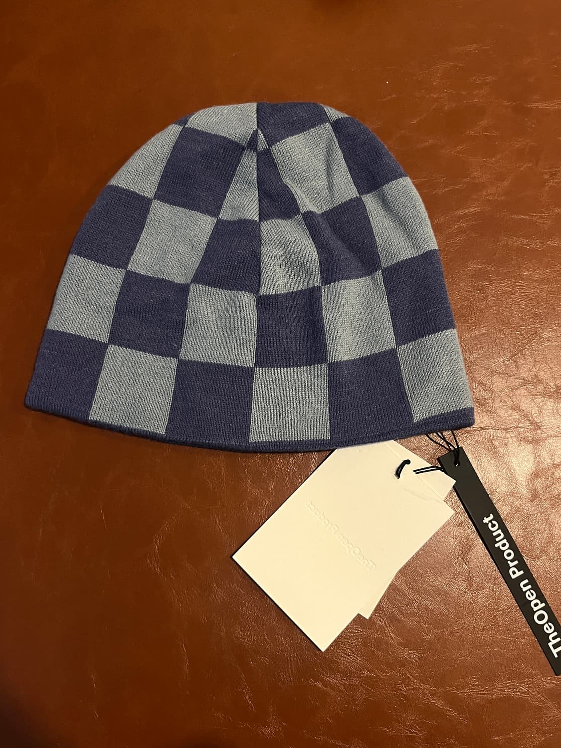 더 오픈 프로덕트 체스보드 체크 비니 스카이블루 상품이미지2