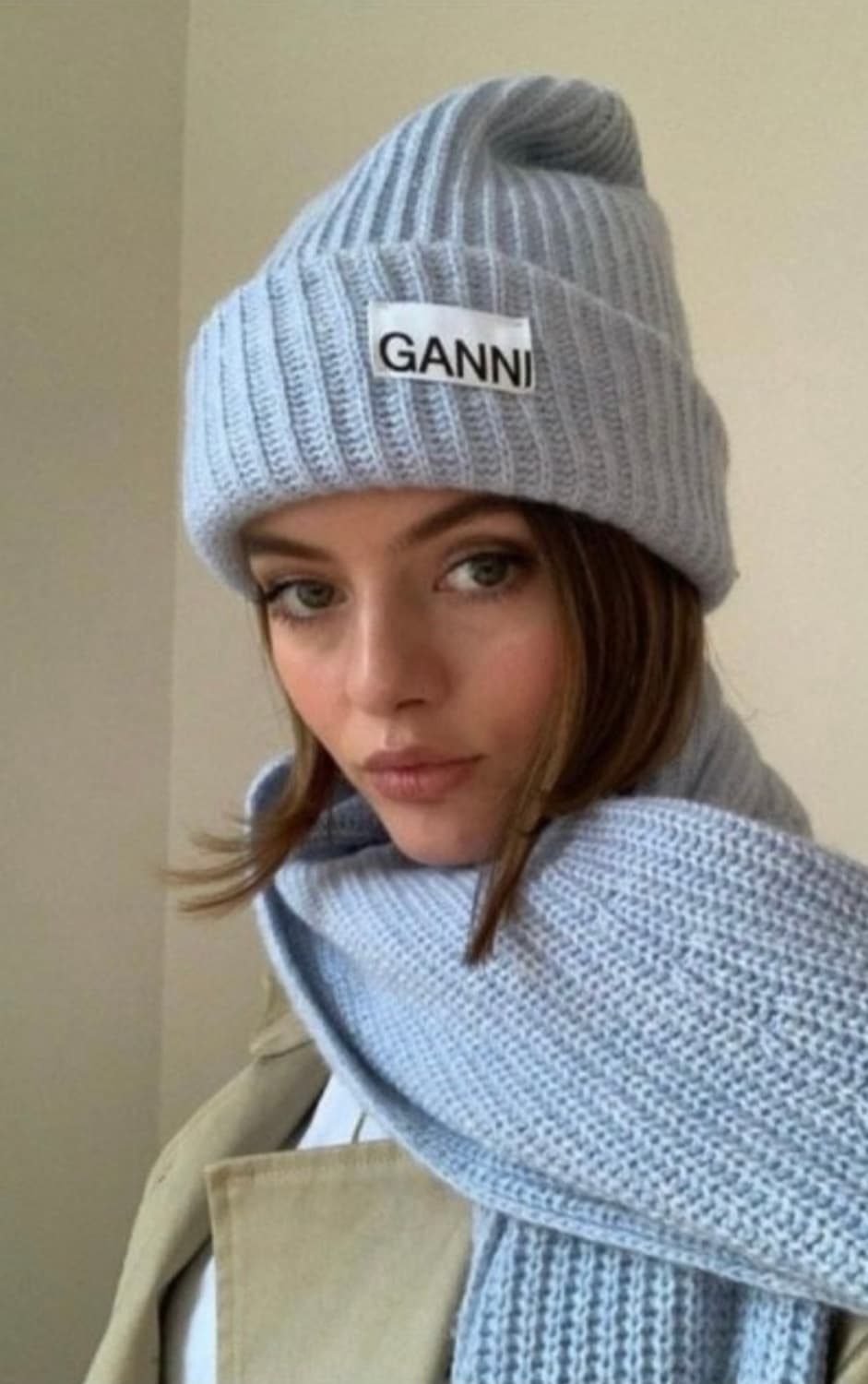 가니 GANNI 리사이클울니트 비니 머플러세트 정품 상품이미지1