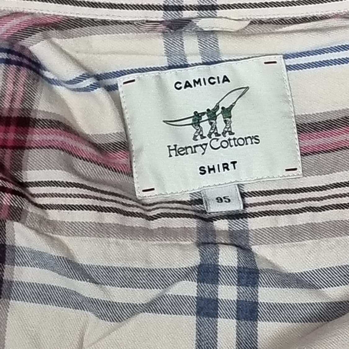 헨리코튼 화이트/핑크 체크 셔츠 남방(95) 상품이미지6