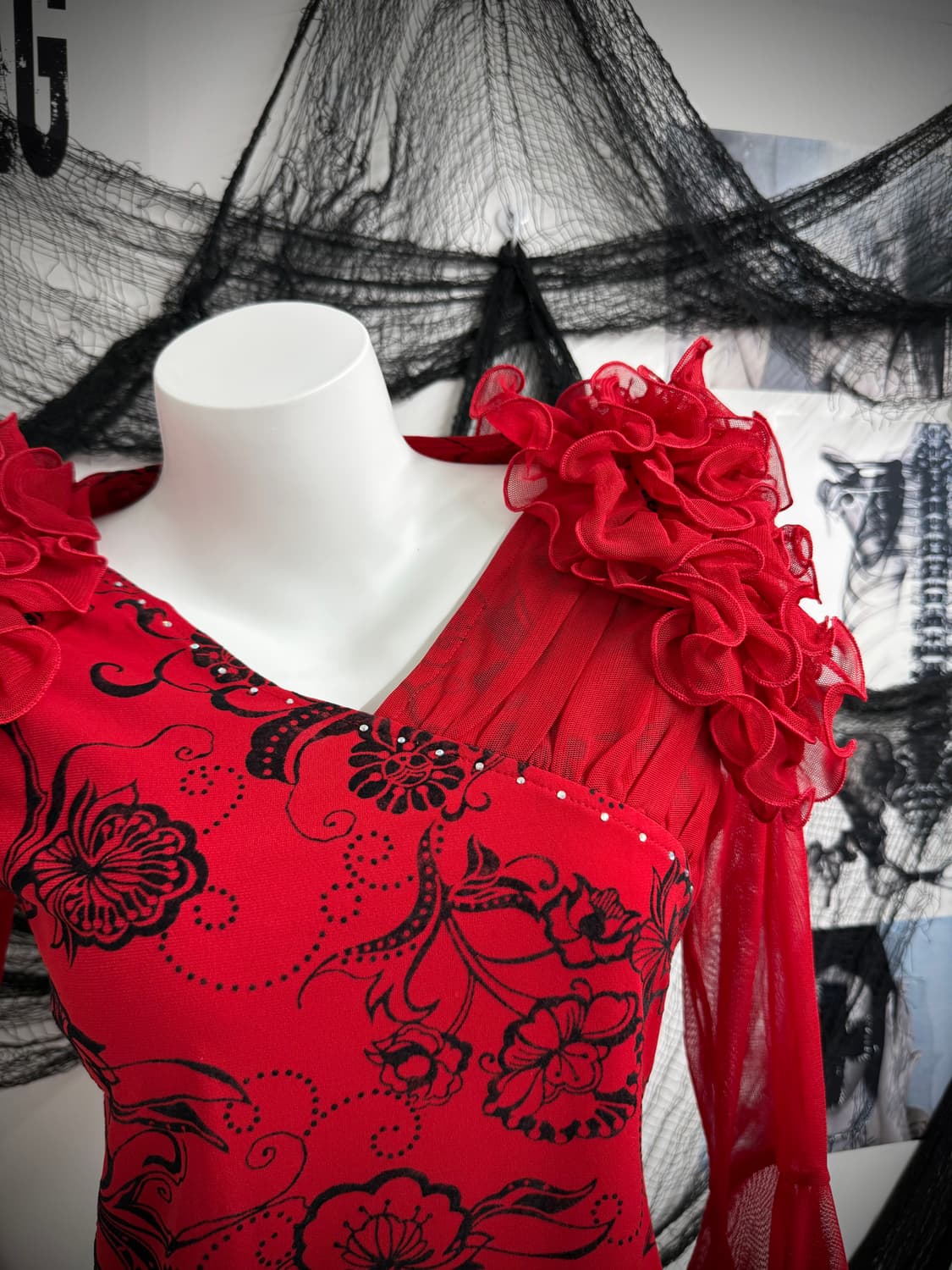 Oriental beads prinrimg ruffle longsleev 상품이미지2