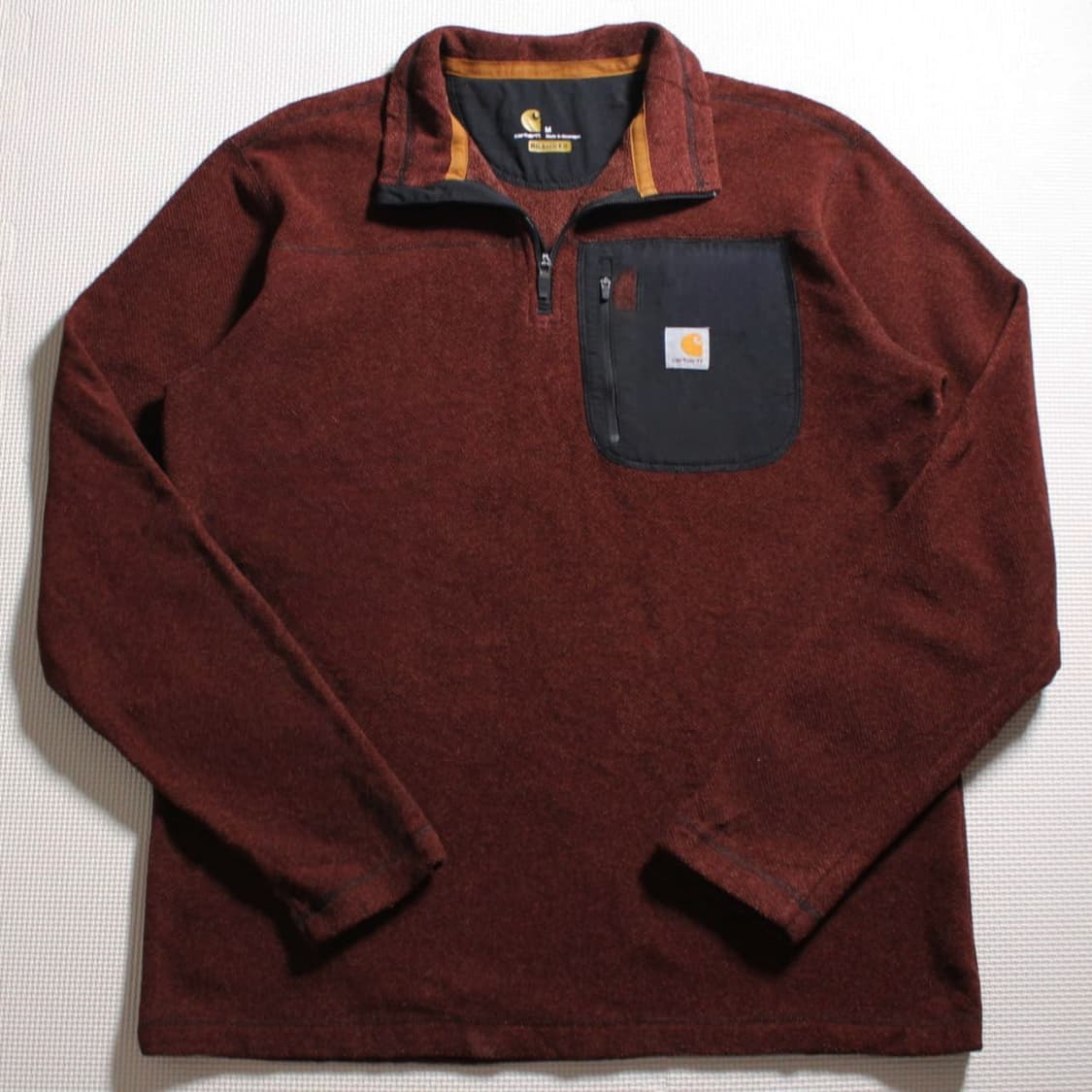 Carhartt 칼하트 와인브라운 플리스 하프집업 상품이미지1