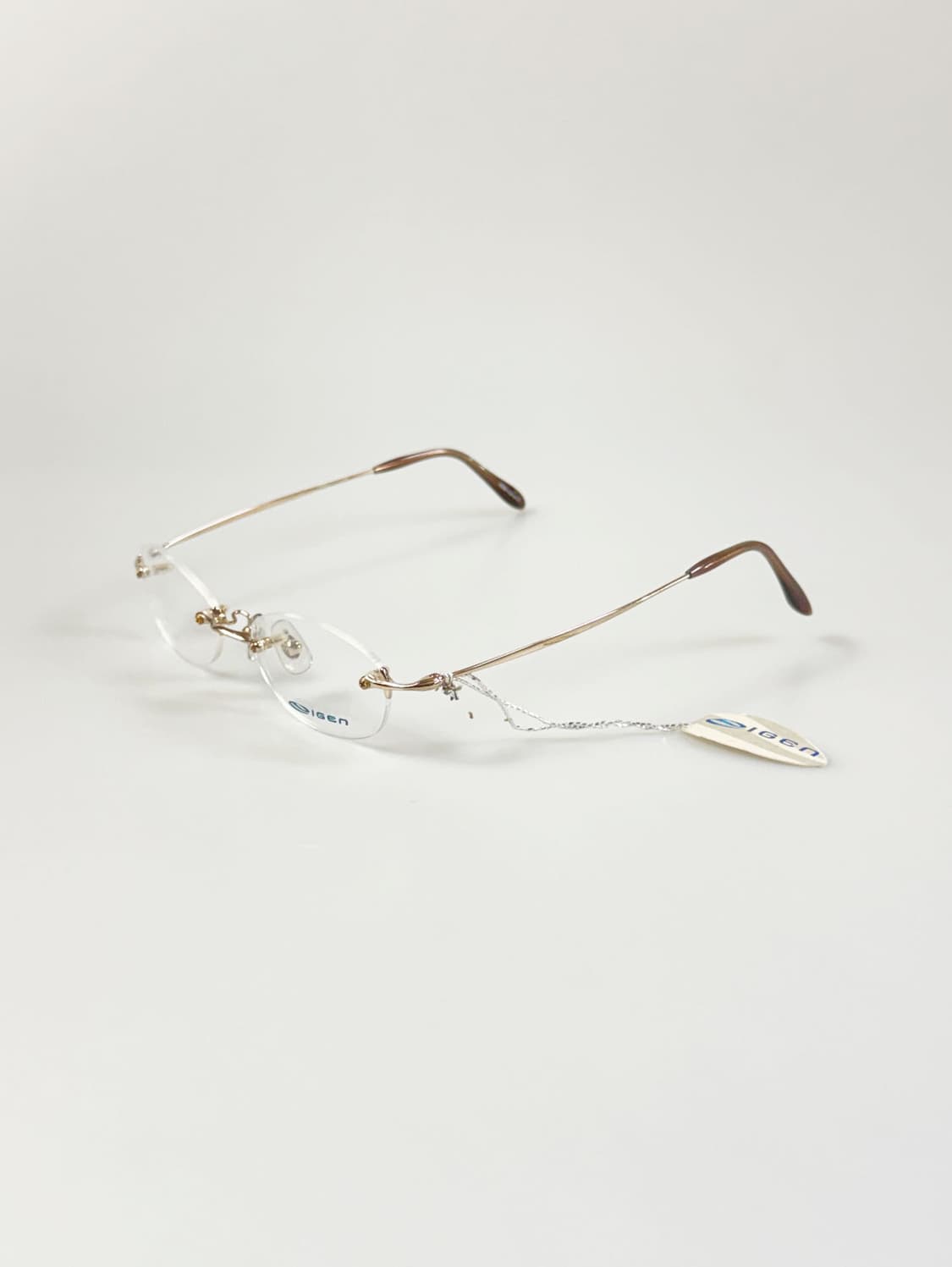 IGEN 오벌 무테 골드 메탈 프레임 빈티지 안경 상품이미지3