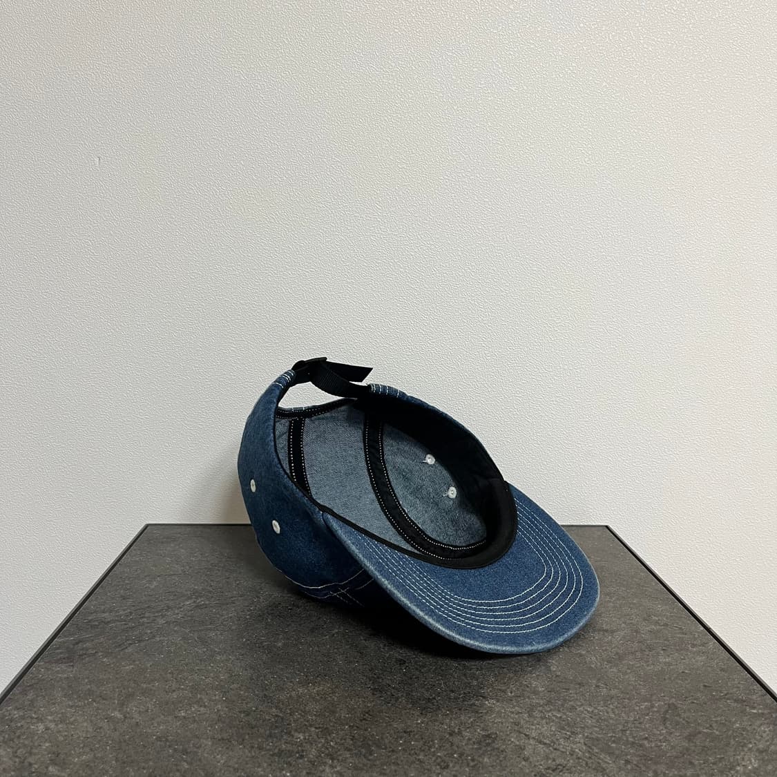 슈프림 스티치 워시드 데님 레드 박스로고 캠프캡 모자 상품이미지7