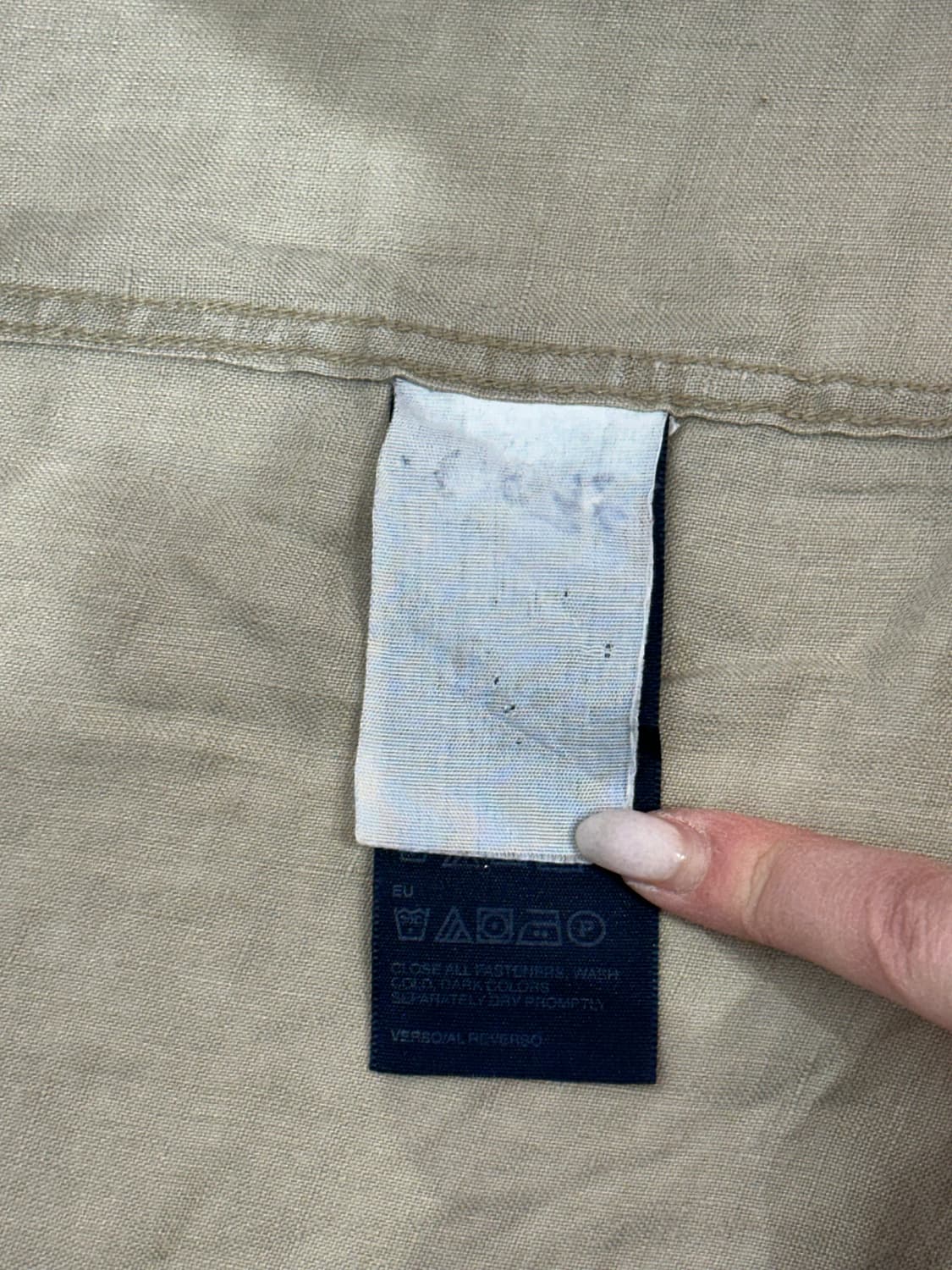 타미 힐피거 베이지 솔리드 셔츠 M 상품이미지8