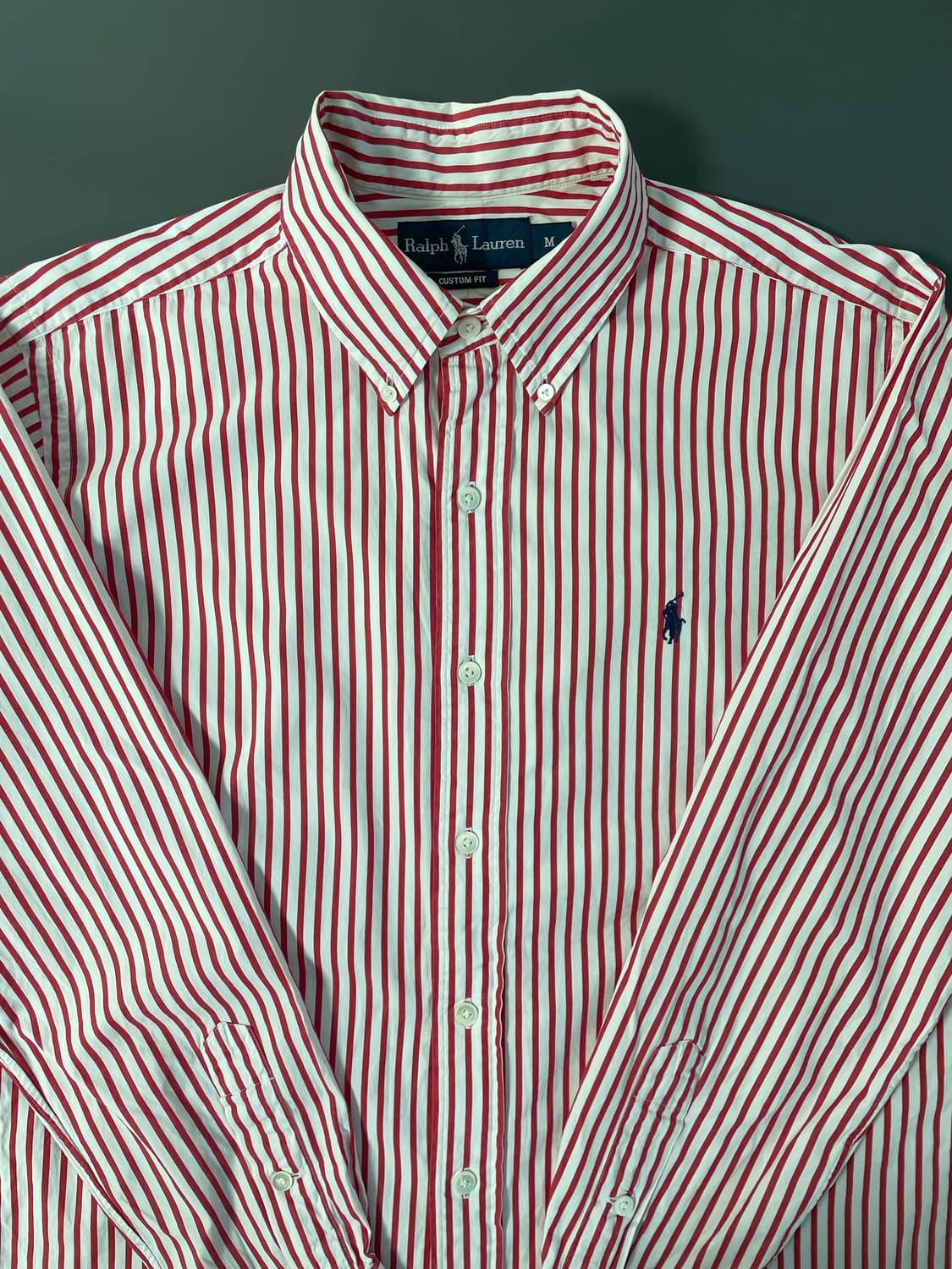 [M] 폴로 랄프로렌 코튼 자수포니 스트라이프 셔츠 커스텀 핏 상품이미지2