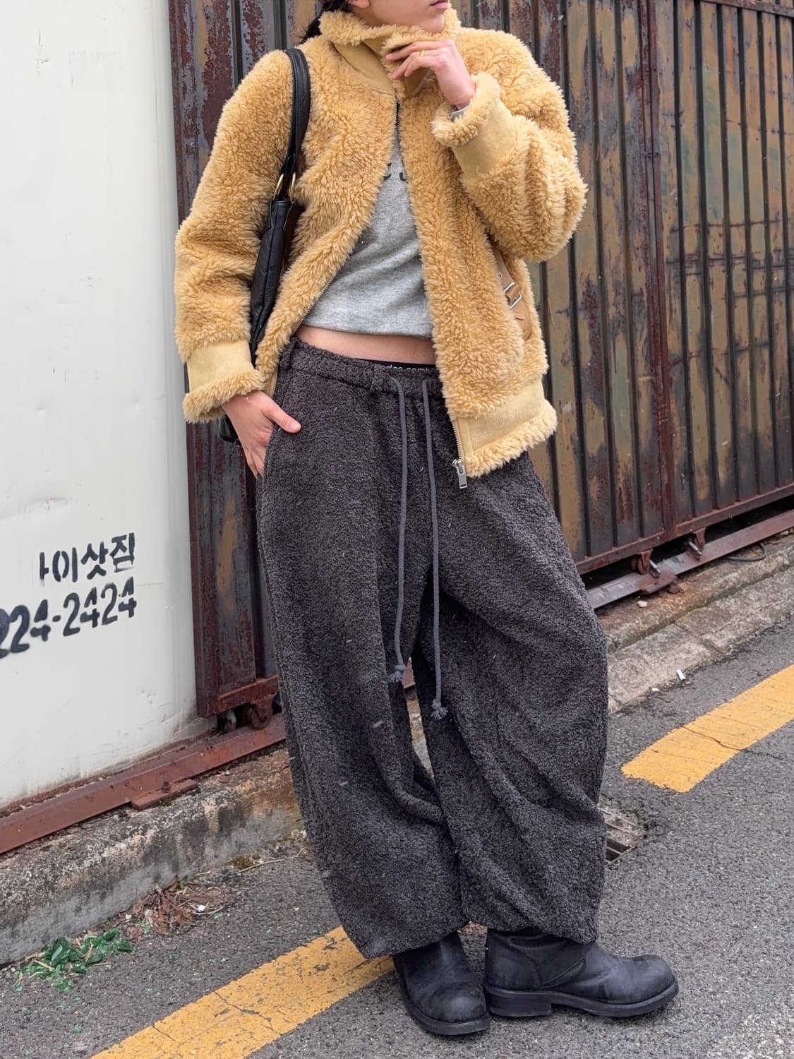 코지 테디 보아 호주울 집업 재킷  상품이미지1