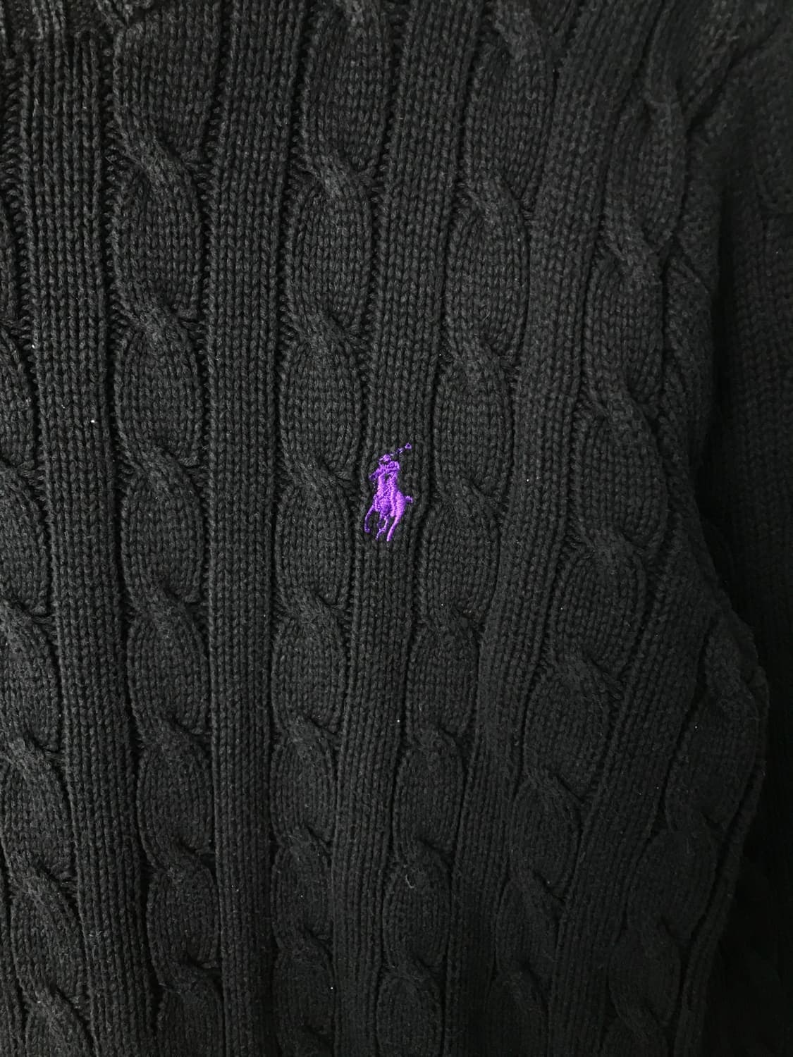 폴로 랄프로렌 자수로고 블랙 꽈배기 니트 상품이미지3