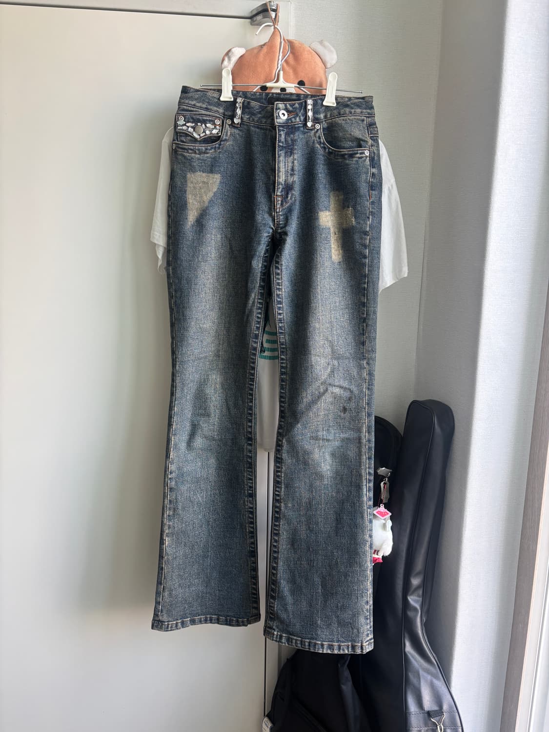 Max Blue 워싱 세미부츠컷 데님 상품이미지1