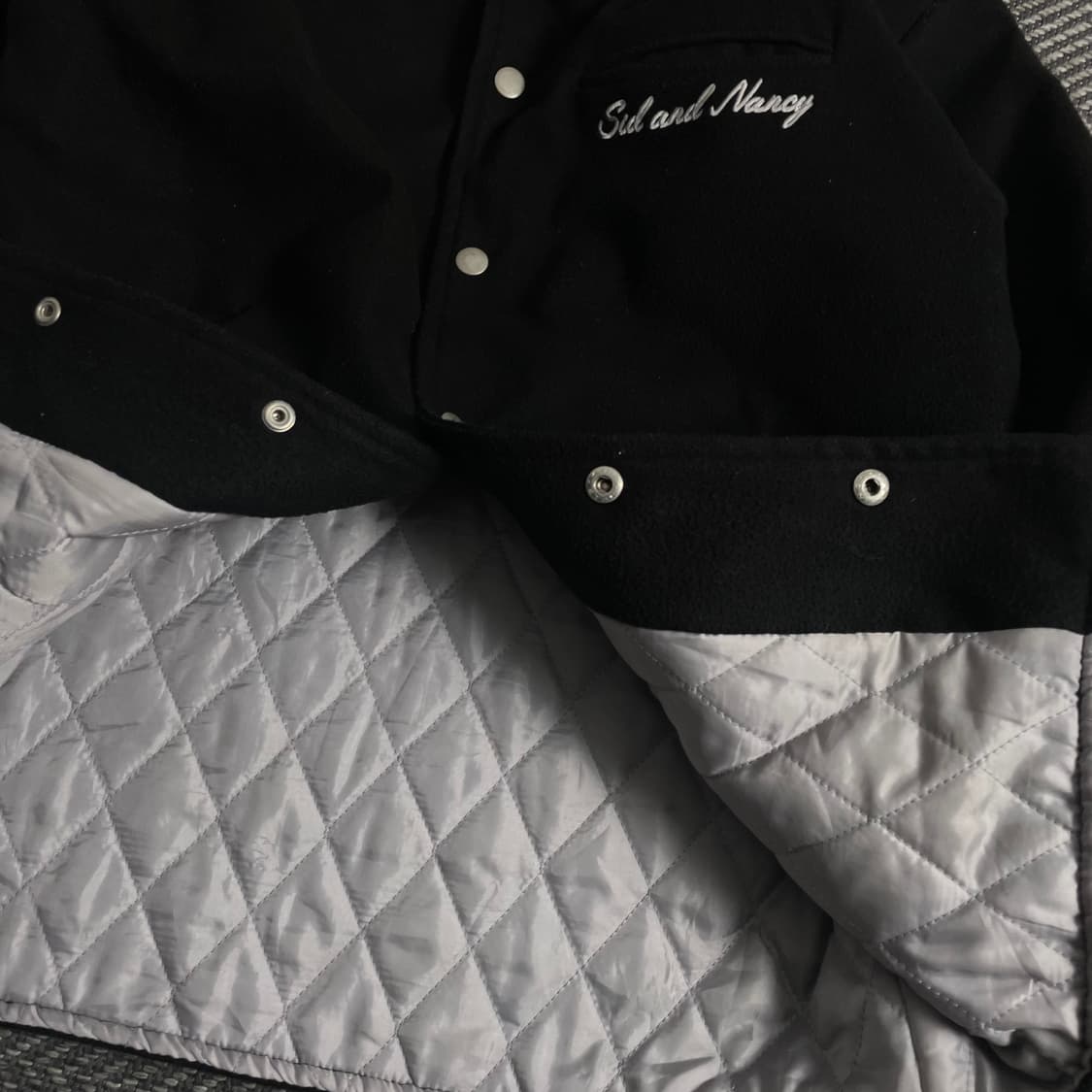 WVUR 스몰로고 빈티지 블랙 누빔 바시티 자켓y 3926 상품이미지6